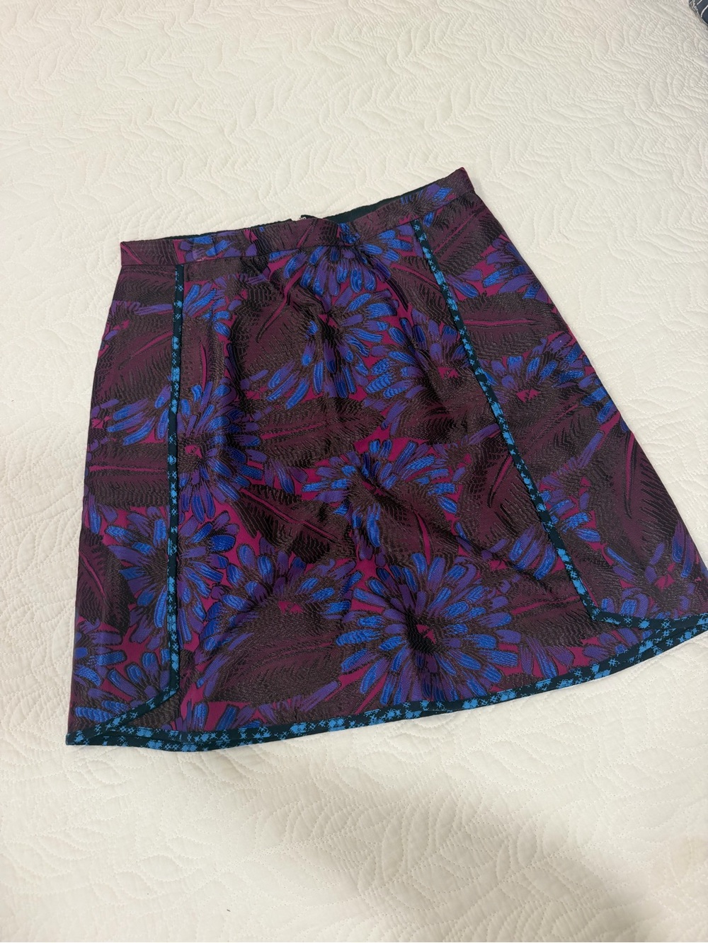 EUC Vintage J Crew Floral Print A-Line Skirt
